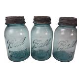 Ball Perfect Mason Aqua Glass Jars Set of 3