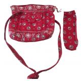 Vera Bradley Red Bandana Quilted Purse &...