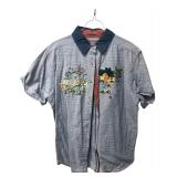 Embroidered Novelty Button-Down Shirt 22" P2P