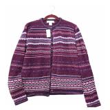 Dressbarn Fair Isle Pattern Cardigan Sweater L
