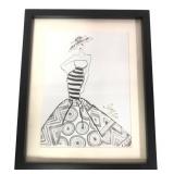 Jing Zhao Framed Fashion Illustration Art