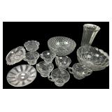 Assorted Clear Pressed Glass Tableware