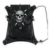 Black Gothic Skull Studded Crossbody Bag