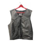Event Leather Black Motorcycle Vest Size 3XL