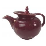 Hall 0698 Maroon & Gold Floral Teapot 6"H