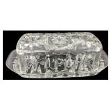 Clear Pressed Glass Covered Butter Dish