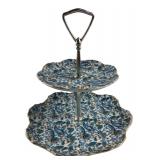 VTG Lefton China Two-Tier Tidbit Serving NE 1975