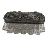 Art Nouveau Style Glass Vanity Box 4 in