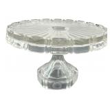 Clear Pressed Coin Glass Pedestal Cake Stand