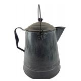 Grey Speckled Enamelware Coffee Pot