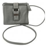 Tignanello Grey Leather Crossbody Bag 8x7"