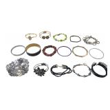 Sterling Tennis Bracelet & Mixed Bangle Lot