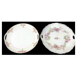 Nippon Hand Painted Floral Handled Plates