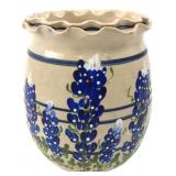 Marshall Pottery Bluebonnet Ruffled Crock