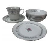Mixed Japanese Fine China Bowls Cup & Saucers