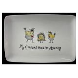 Tawnya Norton Ceramic Chicken Platter 12x8