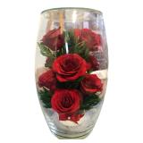 Danbury Mint Miracle Roses Glass Display