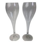 Pair of Clear Glass Flutes, 8.5 in H