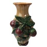 Ceramic Crackle Glaze Applied Fruit Vase 12'H