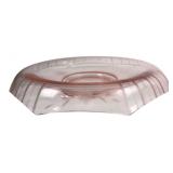 Pink Etched Floral Depression Glass Bowl 12'