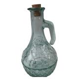 VTG Embossed Fruit Basket Glass Decanter