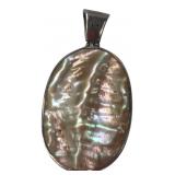 Sterling Silver Mother of Pearl Oval Pendant