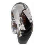 Signed Art Glass Abstract Sculpture Paperweight