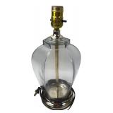 Clear Glass Paneled Table Lamp 14'H
