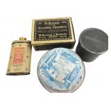 Vintage Apothecary & Cosmetic Tins Lot