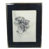 Michel Framed Koala Pencil Signed Print