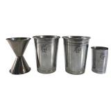 Metal Barware Set Jigger & Cups Spartan Motif