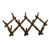 Vintage Expanding Wooden Accordion Peg Rack
