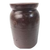 Unmarked Brown Glazed Stoneware Crock 6.5' H