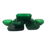 Green Square Glass Dinnerware Set 15pc