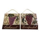 Pair Ceramic Cabernet & Zinfandel Wall Plaques
