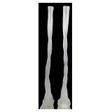 Pair of Tall Twisted Clear Art Glass Vases
