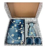 Blue Glazed Ceramic 4-Piece Sake Set in Box