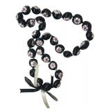 Painted Kukui Nut Hibiscus Necklace