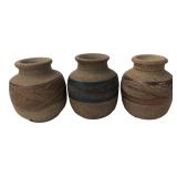 Set of Three Studio Pottery Vases 3'H
