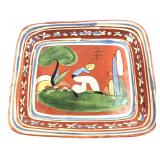 VTG Tlaquepaque Mexican Redware Pottery Dish