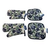 Trueliving Floral Oven Mitts & Pot Holders
