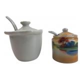Hall China & Japan Lidded Condiment Jars