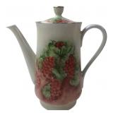 Creative Manor Fine China Grape Coffee Pot 9.5' H