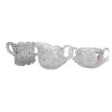 3-Piece Clear Patterned Glass Creamer & Sugar Set
