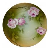 P.S.A.G. Bavaria Hand-Painted Rose Plate 8'