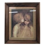 Margaret Kane Framed Artwork Boy Kissing Girl