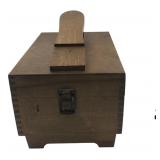 Wooden Shoe Shine Box Valet with Brushes
