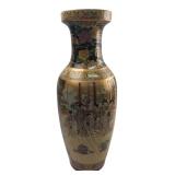 Satsuma Style Black & Gold Geisha Vase 18' H