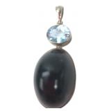 Sterling Silver Blue & Black Gemstone Pendant