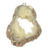 Gold-Tone Edge Druzy Agate Pendant